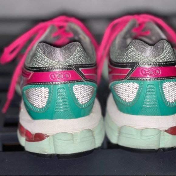 Asics Womens Gel Nimbus 15 Running Shoes Green T3B5N Low Top Sneakers 11.5 - Picture 6 of 7